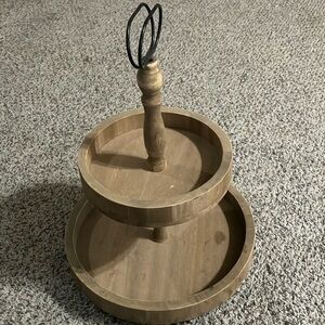 Farmhouse Tiered Tray - Wood - Used